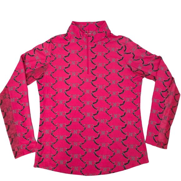 IBKUL Sz S Pink UPF 50+ IceFil Mock Neck Golf Tennis Pickleball Long Sleeve Top - Picture 1 of 8